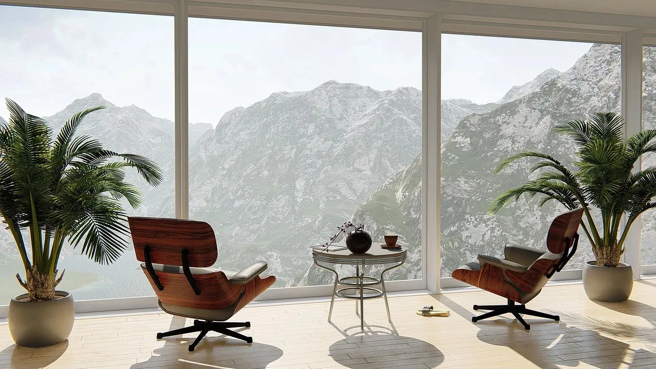Wohnzimmer mit Bergblick von Praktikerin der Christlichen Wissenschaft